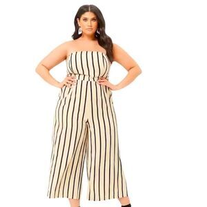 Forever 21+ Tube Wide Leg Jumpsuit
